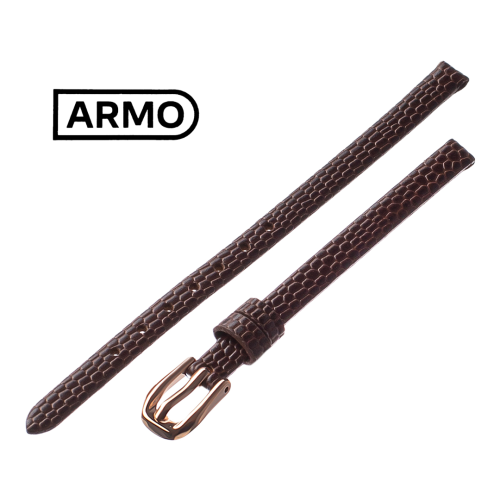 Картинка ARMO 4902 - ремешок для часов коричневый, кожа, аллигатор