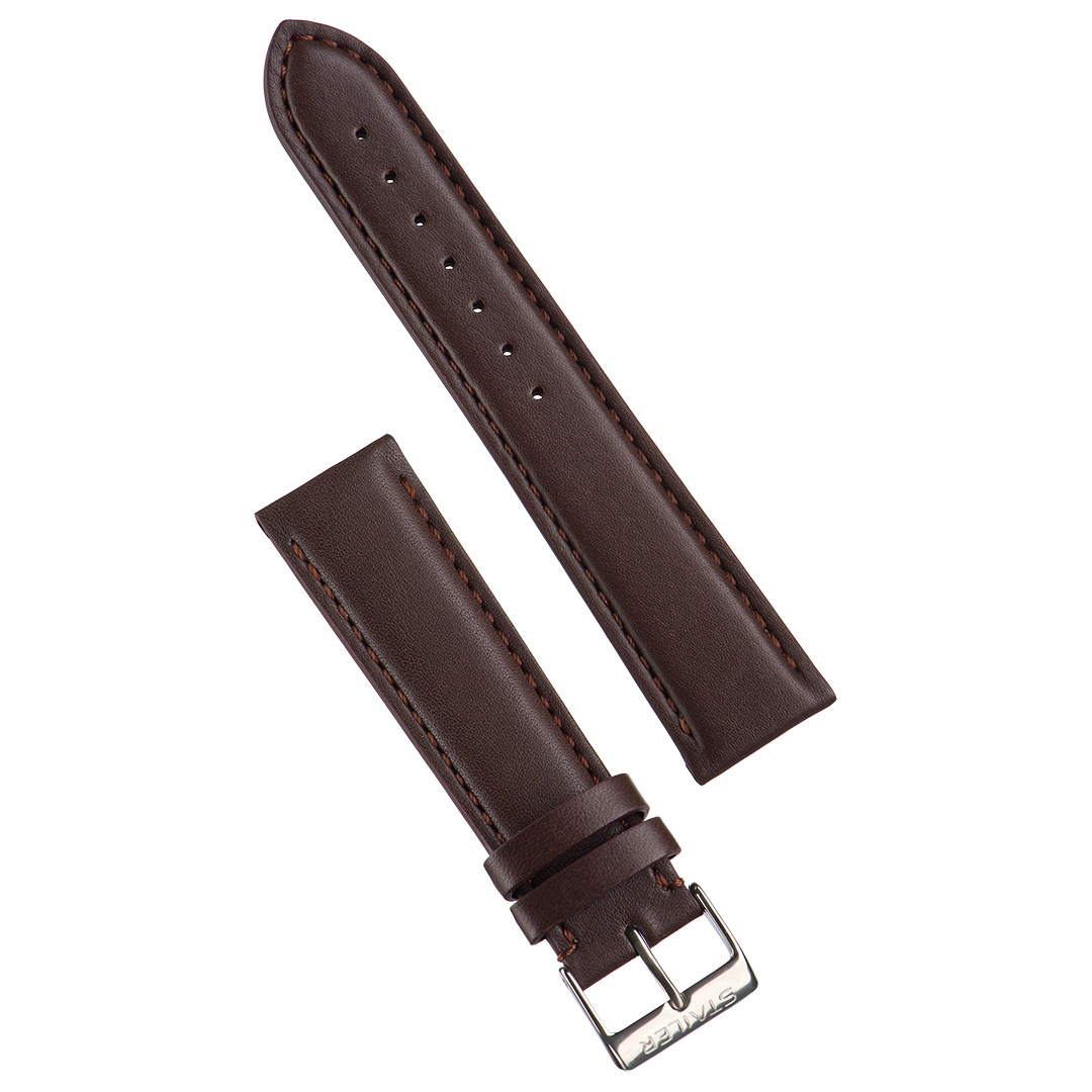 Картинка Stailer 1262 Original - ремешок для часов коричневый, кожа, гладкий, Германия