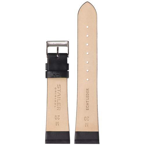 Stailer 5991 Original - ремешок для часов чёрный, кожа, гладкий, Германия - мастерская «Часовая Скорая Помощь». Картинка Stailer 5991 Original - ремешок для часов чёрный, кожа, гладкий, Германия