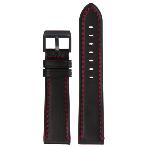 Картинка Stailer Premium 5201 Aviator - ремешок для часов чёрный, премиальная кожа full grain растительного дубления, гладкий, Германия