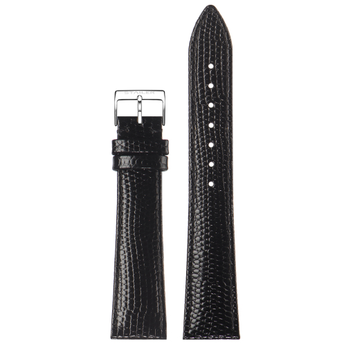 Stailer 8701 Original - ремешок для часов чёрный, кожа, ящерица, Германия - мастерская «Часовая Скорая Помощь». Картинка Stailer 8701 Original - ремешок для часов чёрный, кожа, ящерица, Германия