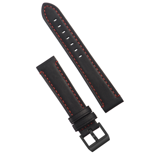 Картинка Stailer Premium 5201 Aviator - ремешок для часов чёрный, премиальная кожа full grain растительного дубления, гладкий, Германия