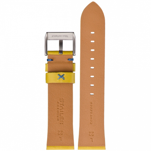 Stailer Premium 5969 Select - ремешок для часов жёлтый, премиальная кожа full grain растительного дубления, гладкий, Германия - мастерская «Часовая Скорая Помощь». Картинка Stailer Premium 5969 Select - ремешок для часов жёлтый, премиальная кожа full grain растительного дубления, гладкий, Германия
