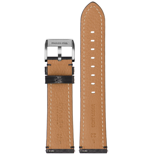 Stailer Premium 6061 Vintage - ремешок для часов чёрный, итальянская кожа растительного дубления, гладкий, Германия - мастерская «Часовая Скорая Помощь». Картинка Stailer Premium 6061 Vintage - ремешок для часов чёрный, итальянская кожа растительного дубления, гладкий, Германия