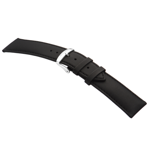 Картинка Stailer Premium 3821 Water resistant - ремешок для часов чёрный, влагостойкая кожа, гладкий, Германия