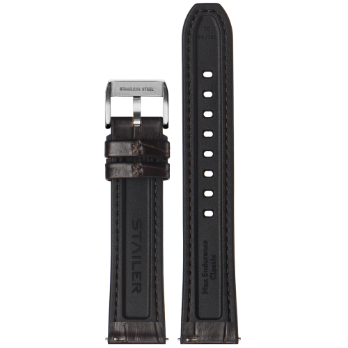 РStailer Premium 6192 Max endurance classic - ремешок для часов коричневый, итальянская кожа растительного дубления, аллигатор, Германия - мастерская «Часовая Скорая Помощь». Картинка РStailer Premium 6192 Max endurance classic - ремешок для часов коричневый, итальянская кожа растительного дубления, аллигатор, Германия