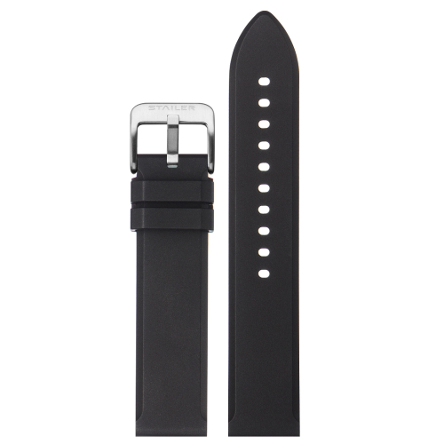 Stailer Caoutchouc CS581 Caoutchouc - ремешок для часов чёрный, каучук, гладкий, Германия - мастерская «Часовая Скорая Помощь». Картинка Stailer Caoutchouc CS581 Caoutchouc - ремешок для часов чёрный, каучук, гладкий, Германия