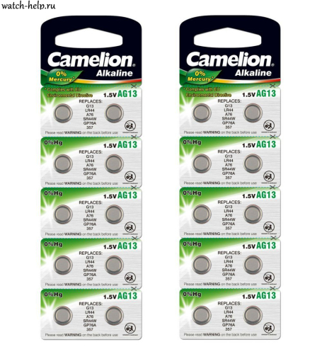 Картинка CAMELION G13 - 1 шт. - батарейка, 5.4 мм x 11.6 мм 1.5 v 130 mah, Китай
