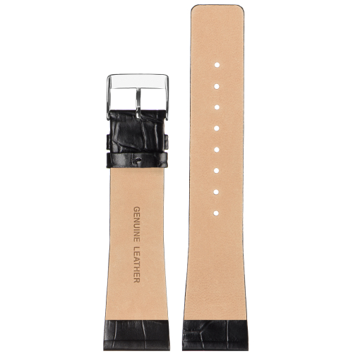 SKAGEN - 858XLSLC OEM Stailer - ремешок для часов чёрный, натуральная кожа телёнка, аллигатор, Германия - мастерская «Часовая Скорая Помощь». Картинка SKAGEN - 858XLSLC OEM Stailer - ремешок для часов чёрный, натуральная кожа телёнка, аллигатор, Германия