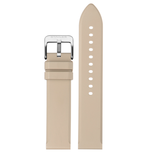 Stailer Caoutchouc CS489 Caoutchouc - ремешок для часов бежевый, каучук, гладкий, Германия - мастерская «Часовая Скорая Помощь». Картинка Stailer Caoutchouc CS489 Caoutchouc - ремешок для часов бежевый, каучук, гладкий, Германия