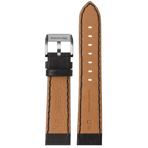 Stailer Premium 4841 Hand made - ремешок для часов чёрный, итальянская кожа растительного дубления, гладкий, Германия - мастерская «Часовая Скорая Помощь». Картинка Stailer Premium 4841 Hand made - ремешок для часов чёрный, итальянская кожа растительного дубления, гладкий, Германия