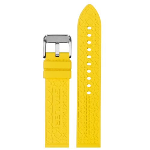 Stailer Caoutchouc CS48H Caoutchouc - ремешок для часов жёлтый, каучук, гладкий, Германия - мастерская «Часовая Скорая Помощь». Картинка Stailer Caoutchouc CS48H Caoutchouc - ремешок для часов жёлтый, каучук, гладкий, Германия