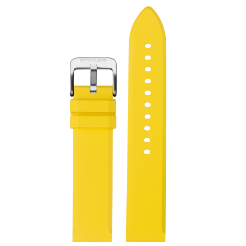 Stailer Caoutchouc CS48H Caoutchouc - ремешок для часов жёлтый, каучук, гладкий, Германия - мастерская «Часовая Скорая Помощь». Картинка Stailer Caoutchouc CS48H Caoutchouc - ремешок для часов жёлтый, каучук, гладкий, Германия