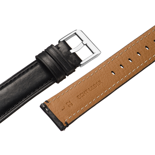 Stailer Premium 6061 Vintage - ремешок для часов чёрный, итальянская кожа растительного дубления, гладкий, Германия - мастерская «Часовая Скорая Помощь». Картинка Stailer Premium 6061 Vintage - ремешок для часов чёрный, итальянская кожа растительного дубления, гладкий, Германия