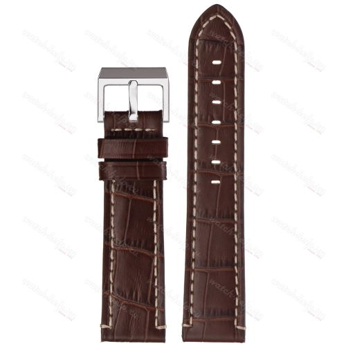 Картинка Stailer Premium 5172 Aviator - ремешок для часов коричневый, премиальная кожа full grain растительного дубления, аллигатор, Германия