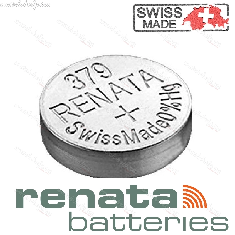 Картинка Renata 379 - батарейка, 2.1 мм x 5.8 мм 1.55 v 16 mah, Швейцария