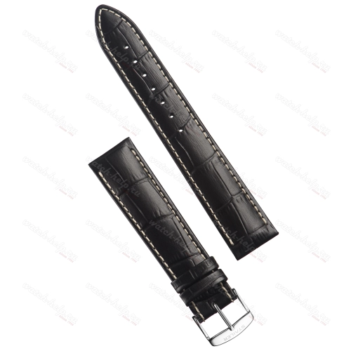 Картинка Stailer Premium 3251B Chrono - ремешок для часов чёрный, итальянская кожа растительного дубления, аллигатор, Германия