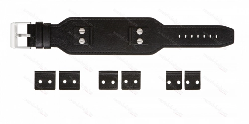 Картинка Stailer Premium 4211 Pad - ремешок для часов чёрный, кожа, гладкий, Германия