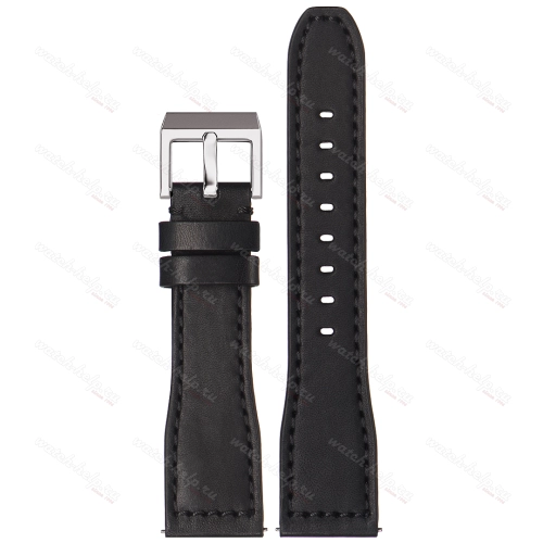 Картинка Stailer Premium 6441 Aviator new - ремешок для часов чёрный, премиальная кожа full grain растительного дубления, гладкий, Германия