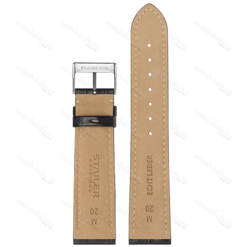 Картинка Stailer 9111 Original - ремешок для часов чёрный, кожа, аллигатор, Германия