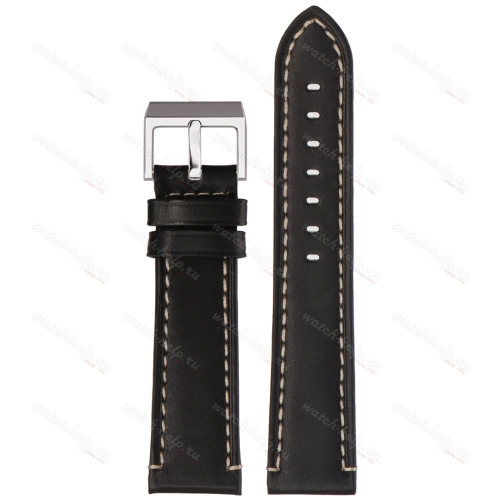 Картинка Stailer Premium 5191 Aviator - ремешок для часов чёрный, премиальная кожа full grain растительного дубления, гладкий, Германия