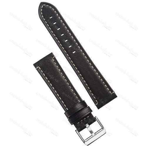 Картинка Stailer Premium 3091B Aviator - ремешок для часов чёрный, премиальная кожа full grain растительного дубления, гладкий, Германия