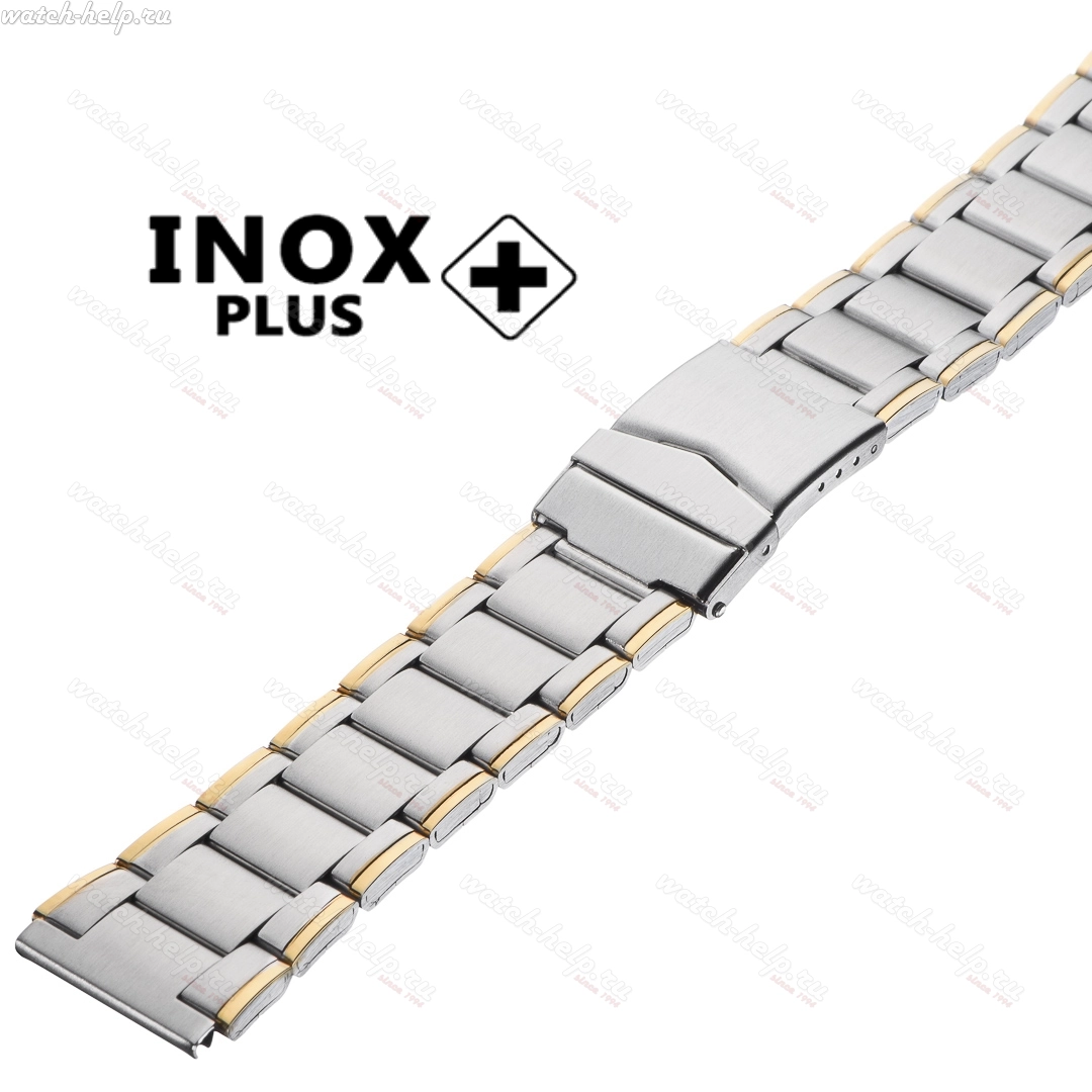 Картинка INOX PLUS N-404 Bicolor - браслет для часов комбинированный, сталь, Китай