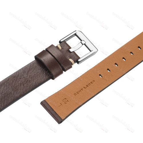 Картинка Stailer Premium 5962 Select - ремешок для часов коричневый, премиальная кожа full grain растительного дубления, гладкий, Германия