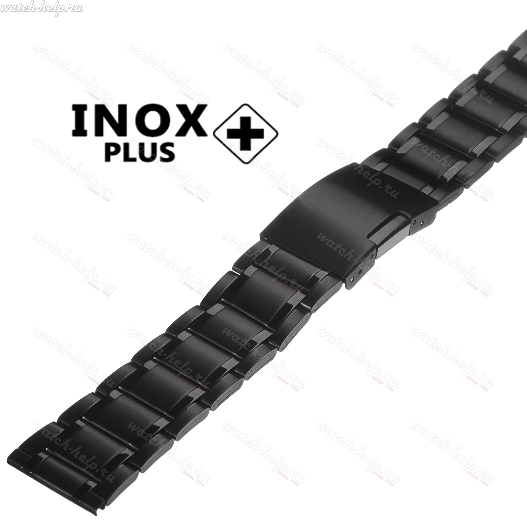 Картинка INOX PLUS N-412 Black - браслет для часов чёрный, сталь, Китай