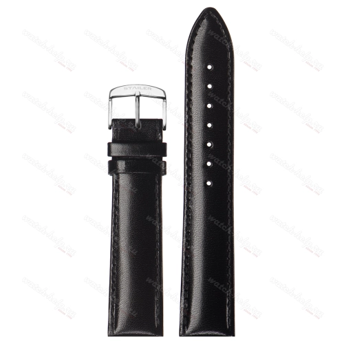 Картинка Stailer Premium 3311 Chrono - ремешок для часов чёрный, итальянская кожа растительного дубления, гладкий, Германия