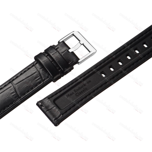 Картинка Stailer Premium 6191 Max endurance classic - ремешок для часов чёрный, итальянская кожа растительного дубления, аллигатор, Германия
