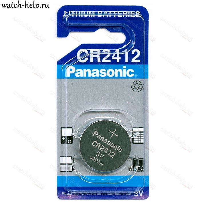 Картинка Panasonic CR 2412 - 1 шт. - батарейка, 1.2 мм x 24.5 мм 3 v, Япония
