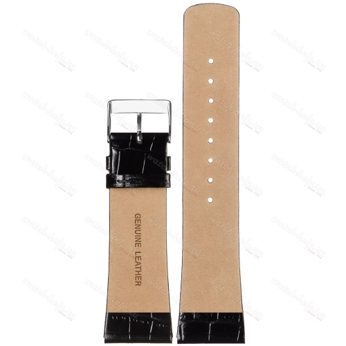 Картинка SKAGEN - 890XLSLM OEM Stailer - ремешок для часов чёрный, натуральная кожа телёнка, крокодил, Германия