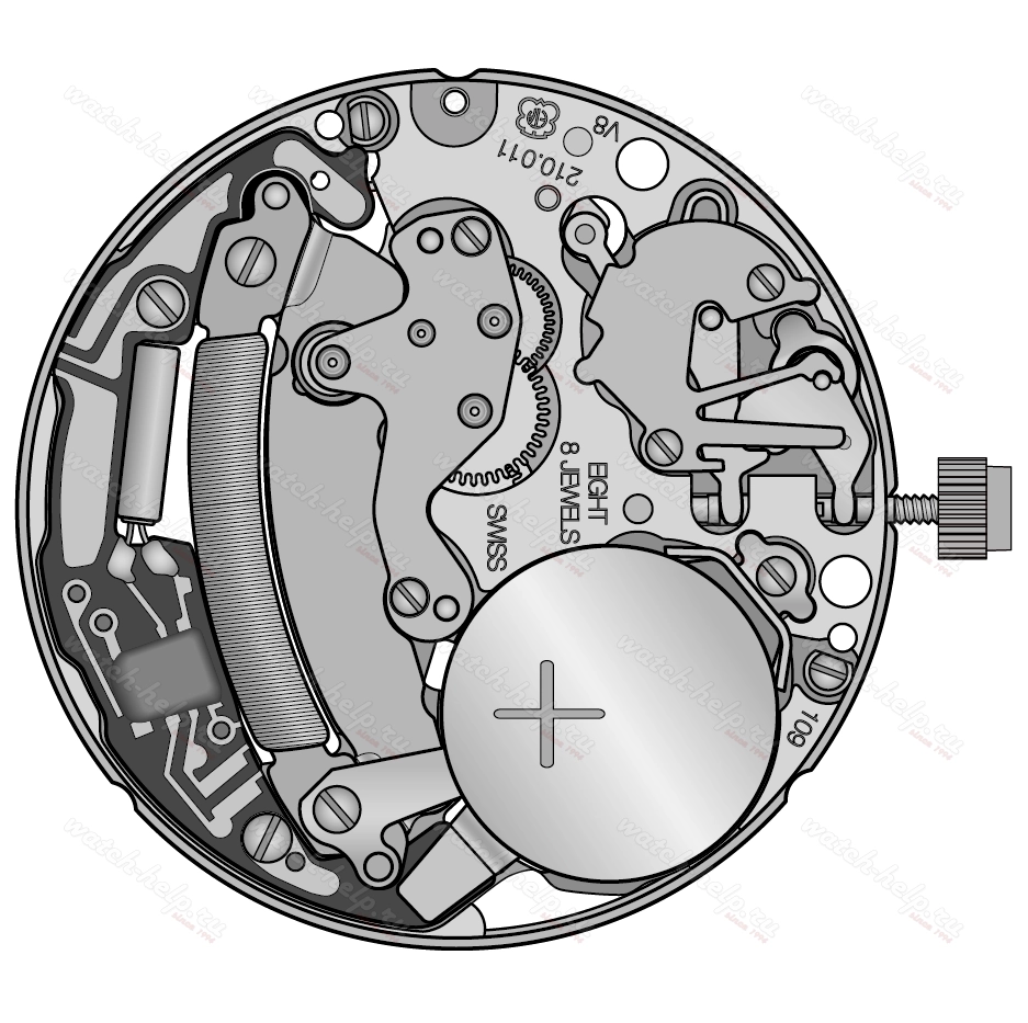Картинка ETA 210.011 - механизм для часов кварцевый 9, Швейцария