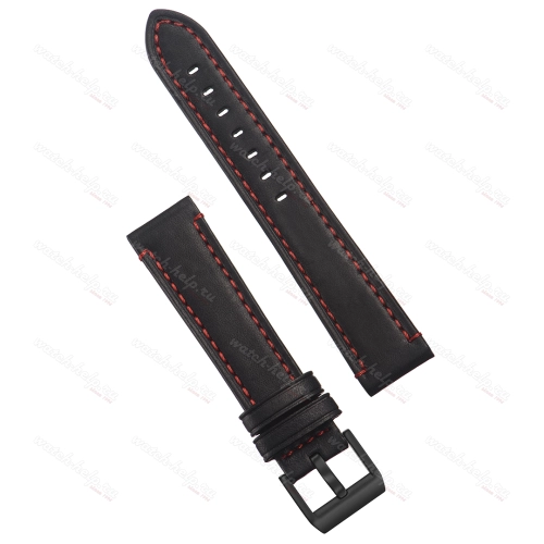 Картинка Stailer Premium 5201 Aviator - ремешок для часов чёрный, премиальная кожа full grain растительного дубления, гладкий, Германия