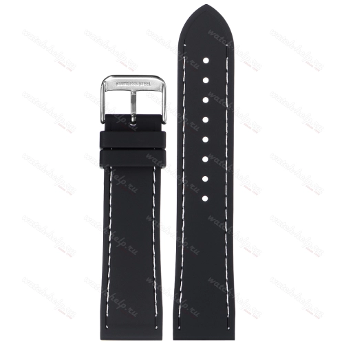 Картинка BC117W - ремешок для часов чёрный, силикон, Китай
