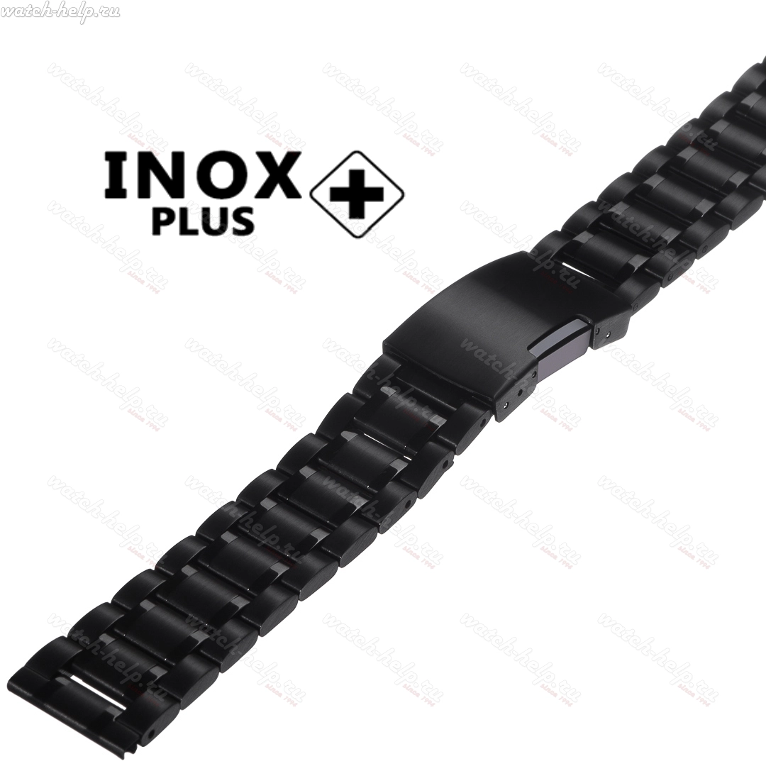 Картинка INOX PLUS V-602 IPBlack - браслет для часов, сталь, Китай