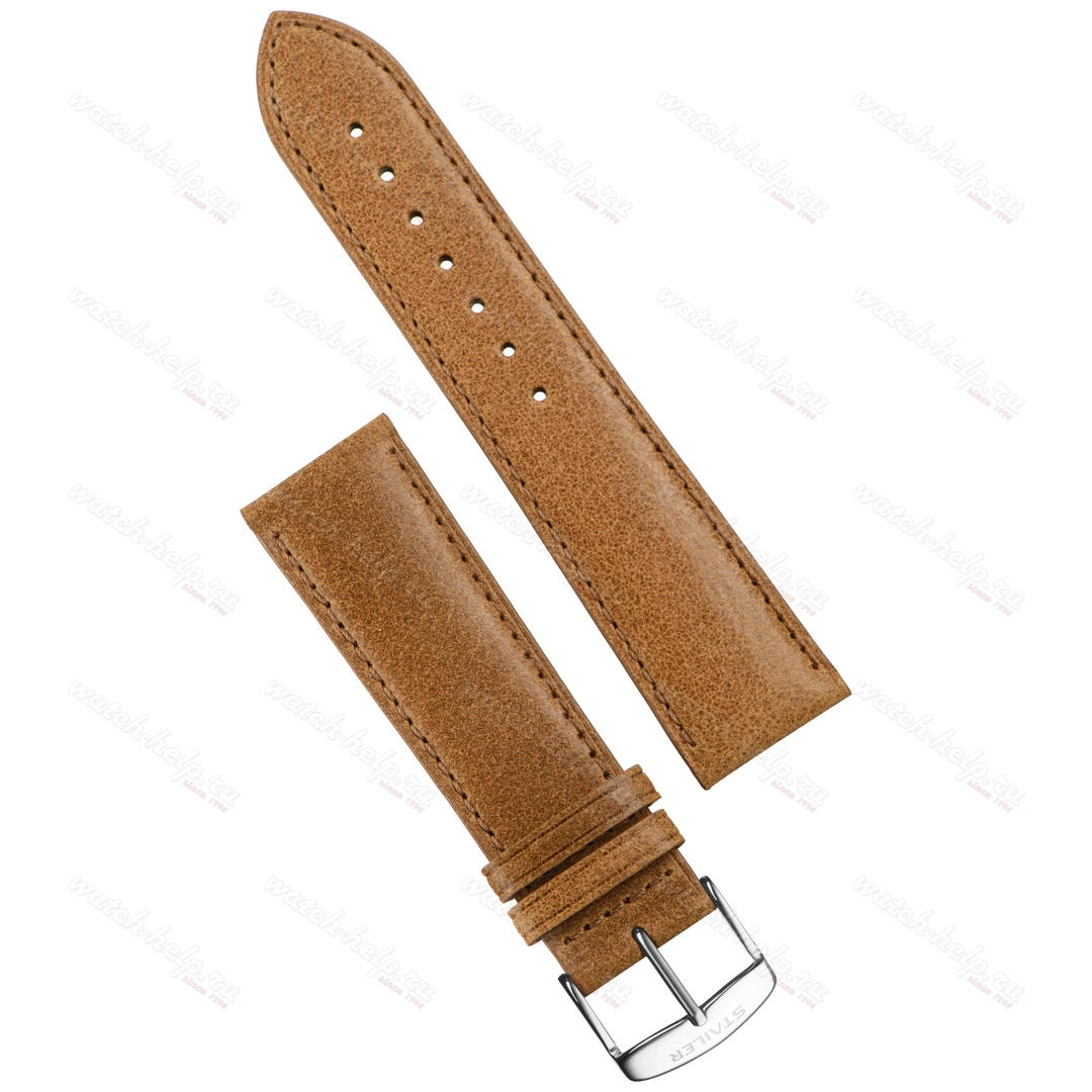 Картинка Stailer Premium 6067 Vintage - ремешок для часов синий, итальянская кожа растительного дубления, гладкий, Германия