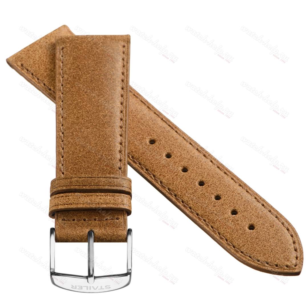 Картинка Stailer Premium 6067 Vintage - ремешок для часов синий, итальянская кожа растительного дубления, гладкий, Германия