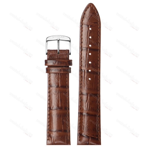 Картинка Stailer Premium 3342 Chrono - ремешок для часов коричневый, итальянская кожа растительного дубления, аллигатор, Германия