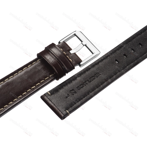 Картинка Stailer Premium 3582 Aviator - ремешок для часов коричневый, премиальная кожа full grain растительного дубления, гладкий, Германия