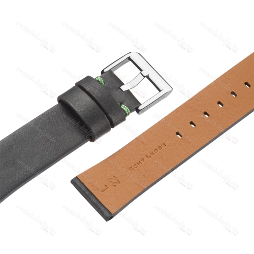 Картинка Stailer Premium 596G Select - ремешок для часов оливковый, премиальная кожа full grain растительного дубления, гладкий, Германия