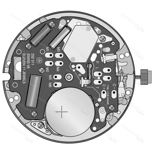 Картинка ETA 252.511 - механизм для часов кварцевый 11 ½, Швейцария
