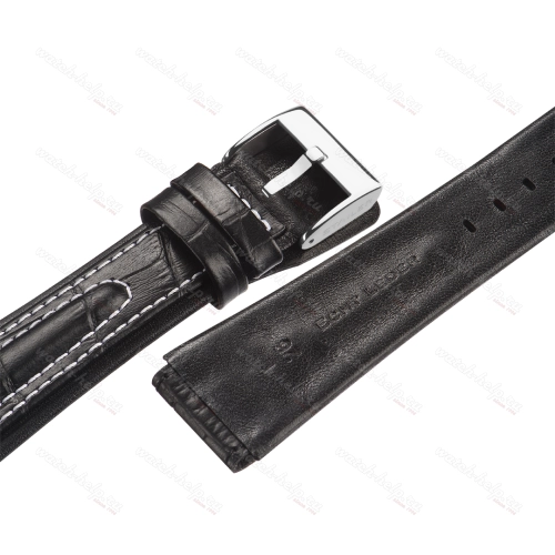 Картинка Stailer Premium 4991 Navigator - ремешок для часов чёрный, итальянская кожа растительного дубления, аллигатор, Германия