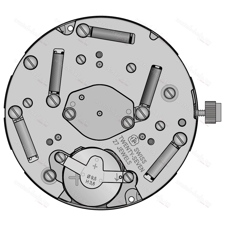 Картинка ETA 251.262 Quartz flatline - механизм для часов кварцевый 13 ¼, Швейцария