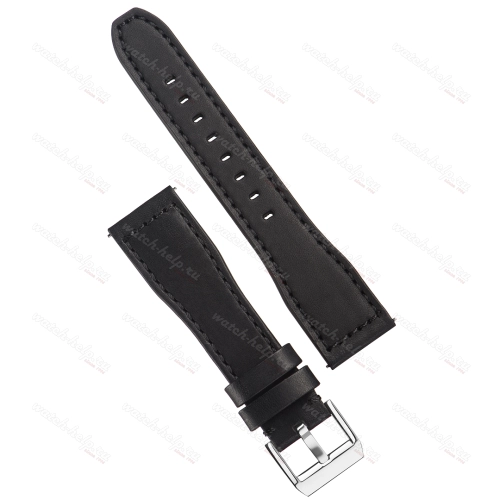 Картинка Stailer Premium 6441 Aviator new - ремешок для часов чёрный, премиальная кожа full grain растительного дубления, гладкий, Германия