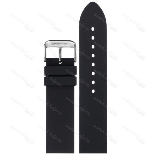 Картинка BC128 - ремешок для часов чёрный, силикон, Китай