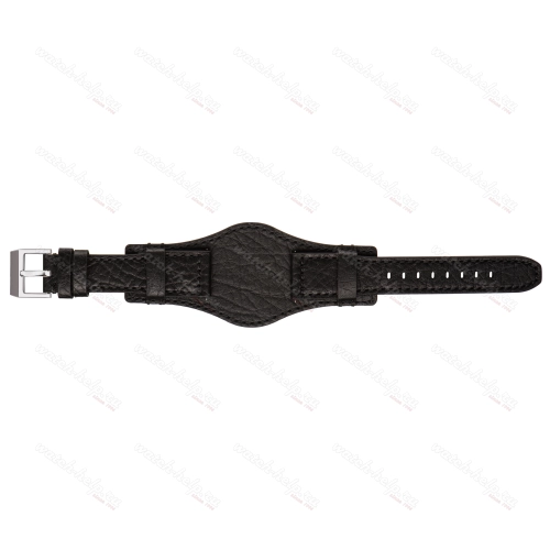 Картинка Stailer Premium 6451P Aviator pad - ремешок для часов чёрный, премиальная кожа full grain растительного дубления, буйвол, Германия