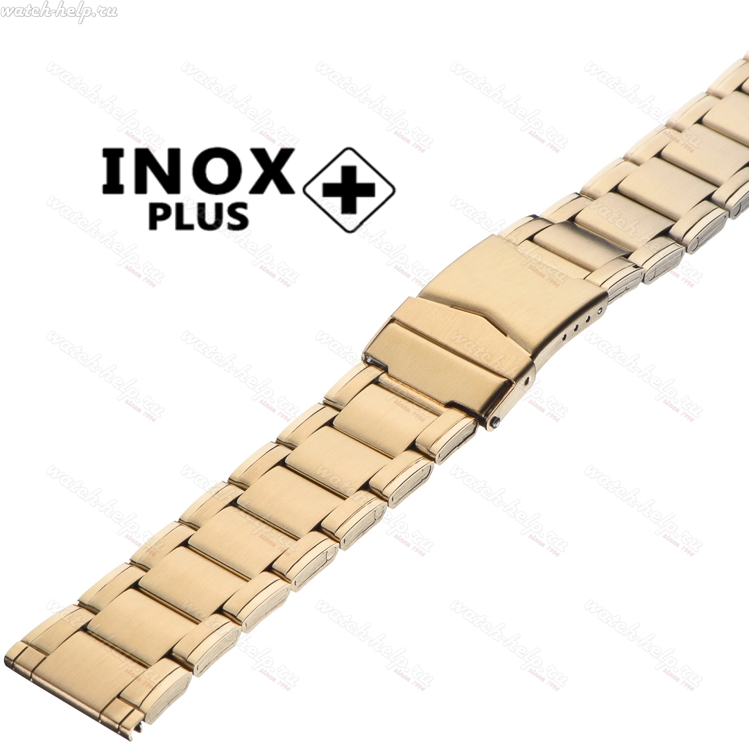 Картинка INOX PLUS N-404 Gold - браслет для часов лимонное золото, сталь, Китай