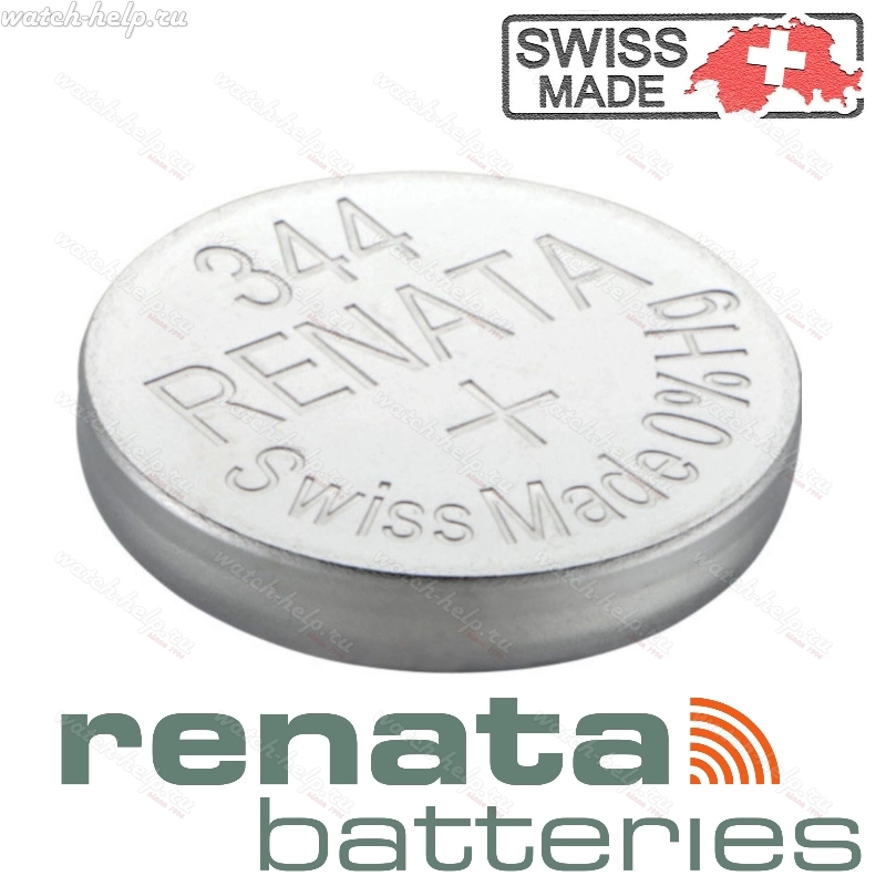 Картинка Renata 344 - батарейка, 3.6 мм x 11.6 мм 1.55 v 105 mah, Швейцария